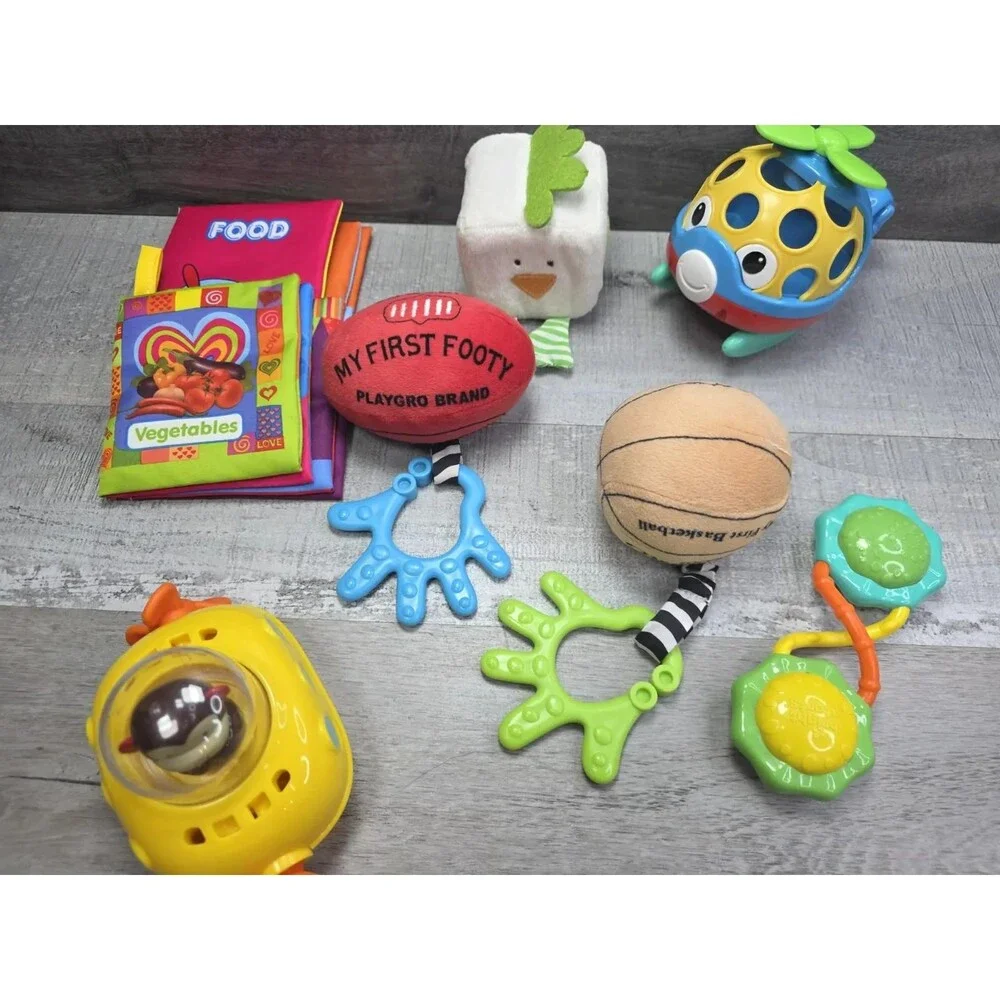 Lot Baby Sports Ball Toy Infant Sports Rattle Pottery Barn Kids Block + b209